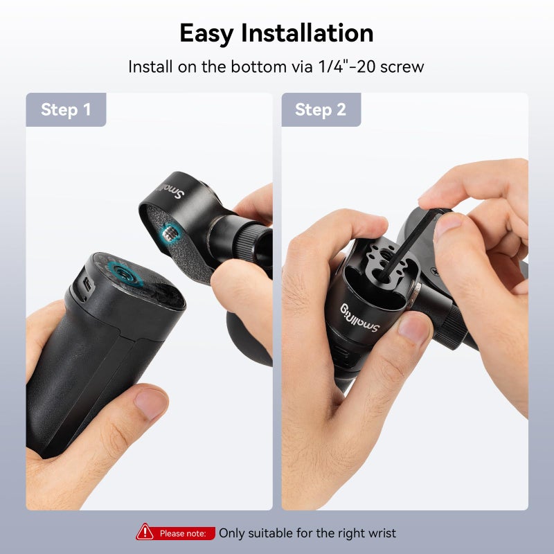 SmallRig Wrist Support for DJI RS 4/RS 4 Pro/RS 3/RS 3 Pro/RS 2, Weight-Reducing Rotatable Design for Different Angle, with QD Quick Release Buckles, 1/4"-20 & 3/8"-16 Threaded Holes - 4248 - Image 3