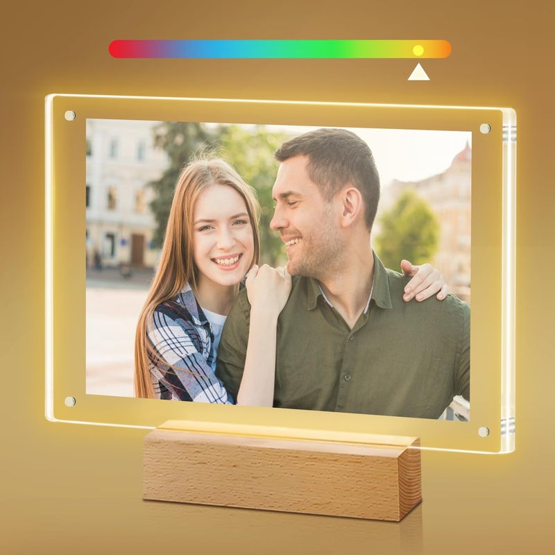 laapee Light up Picture Frame 5x7, Color-Changing Led Picture Frame, Love Photo Frames for Couple, Cute Picture Lamp Decor for Family - Image 1