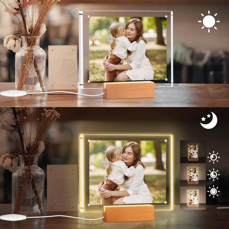 laapee Light up Picture Frame 5x7, Color-Changing Led Picture Frame, Love Photo Frames for Couple, Cute Picture Lamp Decor for Family - Image 4