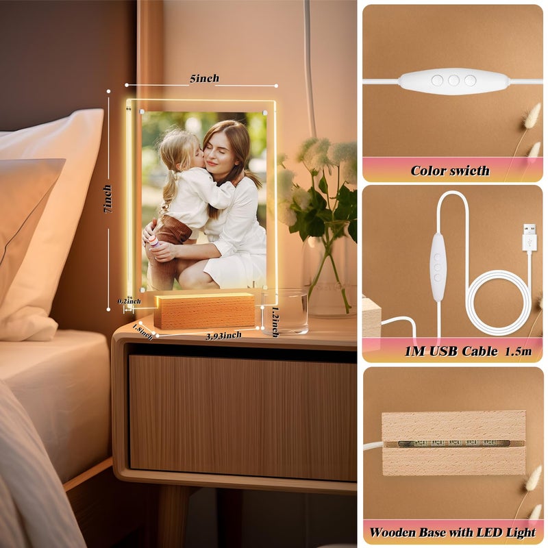 laapee Light up Picture Frame 5x7, Color-Changing Led Picture Frame, Love Photo Frames for Couple, Cute Picture Lamp Decor for Family - Image 5