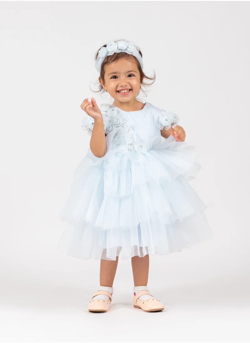 VIA BAMBINO Flower Baby Dress Blue 3115