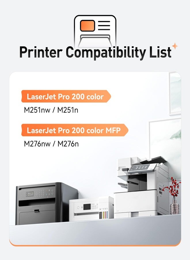 Zstint 131A Toner Cartridge set 4-Pack Replacement for HP 131A 131X CF210A CF211A CF212A CF213A CF210X Compatible HP LaserJet Pro 200 color MFP M276nw M251nw M251n M276n Printer Ink Black Cyan Magenta Yellow - Image 2