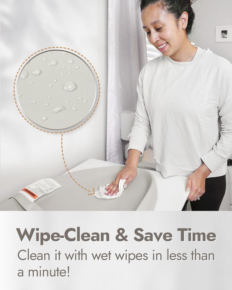 Papablic وسادة تغيير الأطفال بابابليك، مقاومة للماء وغير قابلة للانزلاق، تشمل غطاء قابل للغسل، حزام أمان لطاولة تغيير قياسية، سرير، أريكة - Image 3