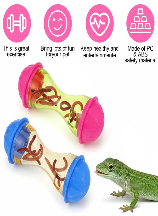 KFHENSOMR 2Pcs Bearded Dragon Toys for Tank Bearded Dragon Accessories - Treat Ball Interactive Toy Balls Tank Accessories Reptile Enrichment Toys for Lizard, Gecko, Hedgehog, Rabbits Small Animals - Image 5