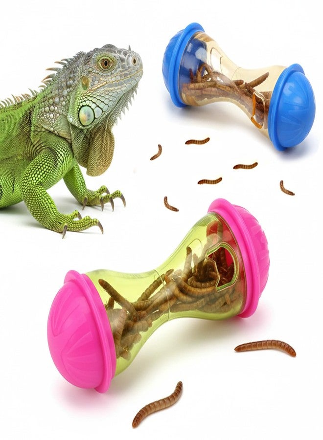 KFHENSOMR 2Pcs Bearded Dragon Toys for Tank Bearded Dragon Accessories - Treat Ball Interactive Toy Balls Tank Accessories Reptile Enrichment Toys for Lizard, Gecko, Hedgehog, Rabbits Small Animals - Image 1