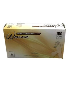 Wissam Powder Free Latex Examination Gloves - 100 Pieces - Large