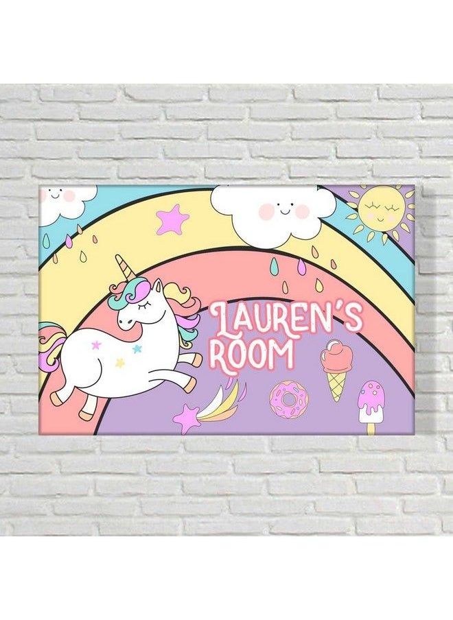 Nutcase Personalized Kid'S Baby Room Door Sign With Screws Included 12"X8"Unicorn Rainbows Sunshine.  - Image 3
