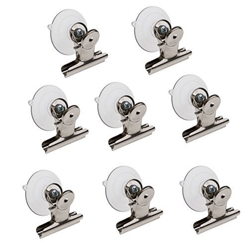 JZMYXA Suction-Cup Clip, JZMYXA Plastic Round Suction Cup Clip Advertising Pop Display Holder Stand Clamp Set of 8 - Image 1
