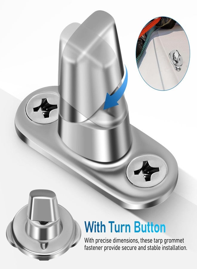 Hemobllo Tarp Fasteners: 20 Sets Turn Button Fasteners, Turn Button Eyelet and for Ships Yachts Fishing Boats Canvas - Image 4