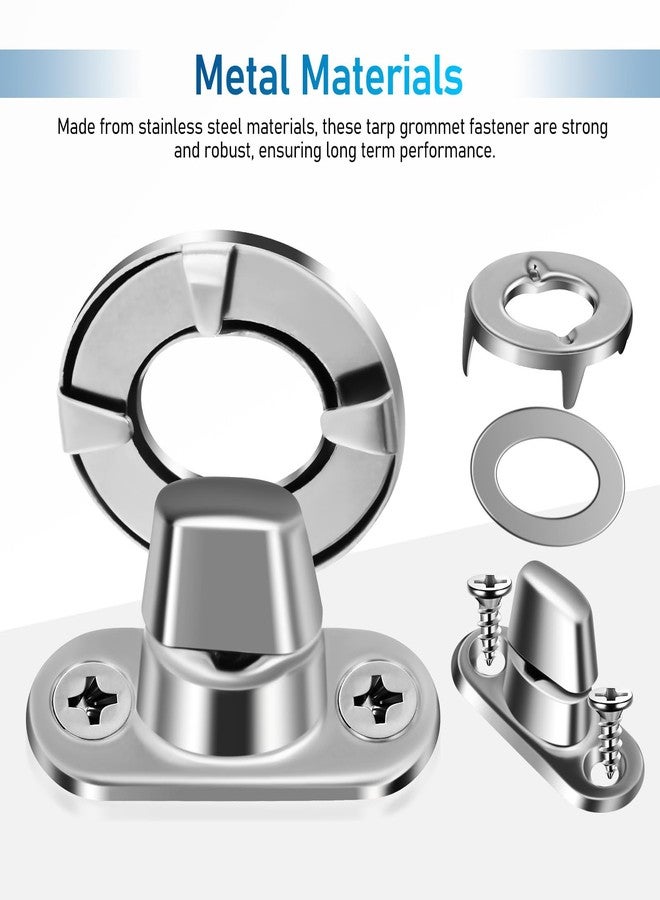 Hemobllo Tarp Fasteners: 20 Sets Turn Button Fasteners, Turn Button Eyelet and for Ships Yachts Fishing Boats Canvas - Image 3