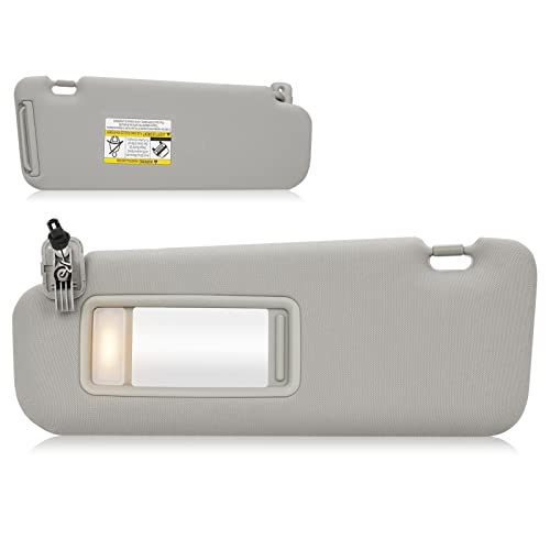 AEagle Sun Visor with Light for Mazda CX-9 2010-2015, Right Passenger Side Grey Sunvisor Replace Ment TDY1-69-320 - Image 1