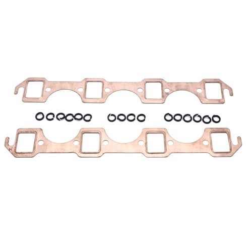TAKPART 1 Pair Copper Header Exhaust Gaskets Exhaust Manifold Gaskets Compatible for Small Block Ford SBF 289 302 351W - Image 1