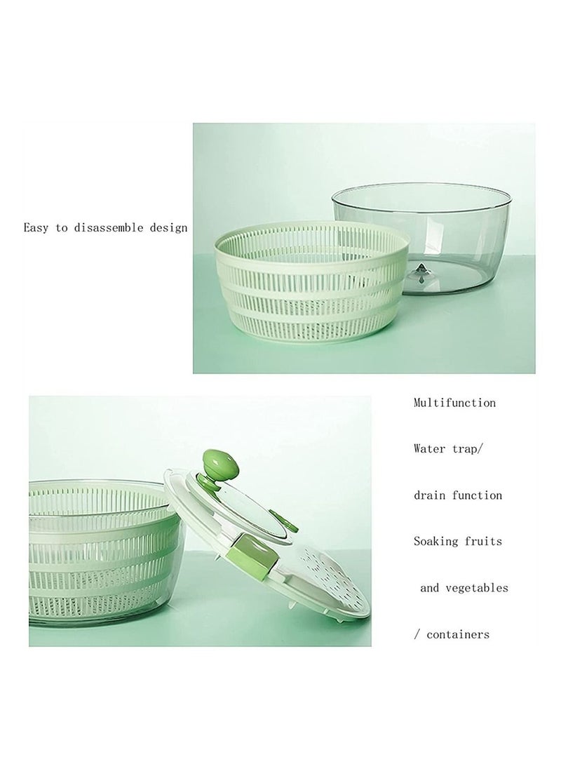 SYOSI Fruits and Vegetables Dryer, Dry Off Drain Lettuce with Ease for Tastier Salads Hollow Drain Basket, Hand-Cranked Vegetable Dehydrator for Kitchen Washing and Drying, Green  - Image 5