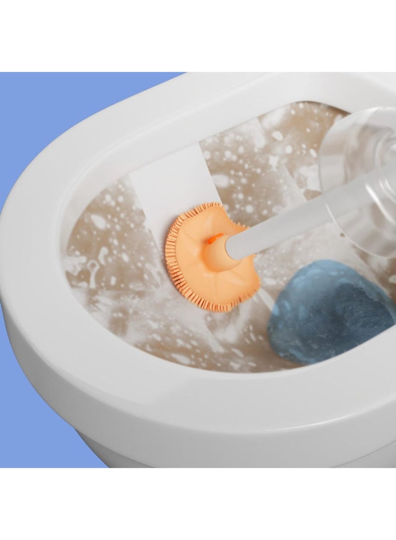 Barakah فرشاة مرحاض، تنظيف عميق بمقبض طويل لفرش المرحاض، منظف متعدد الوظائف مثبت على الحائط، فرشاة مرحاض لزجة ناعمة على شكل أخطبوط، فرشاة مرحاض فعالة على الحائط، بدون زوايا ميتة - Image 5