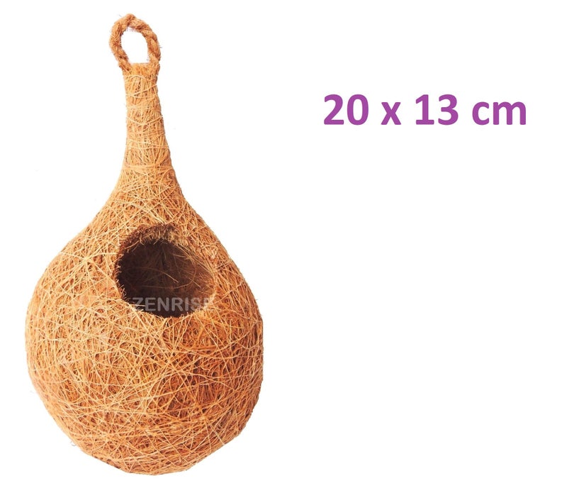 ZENRISE® 100% Natural Coir Bird nest for Balcony and Pet Birds Sparrows Finches breeding Egg, Beige - Set of 2 - Image 5