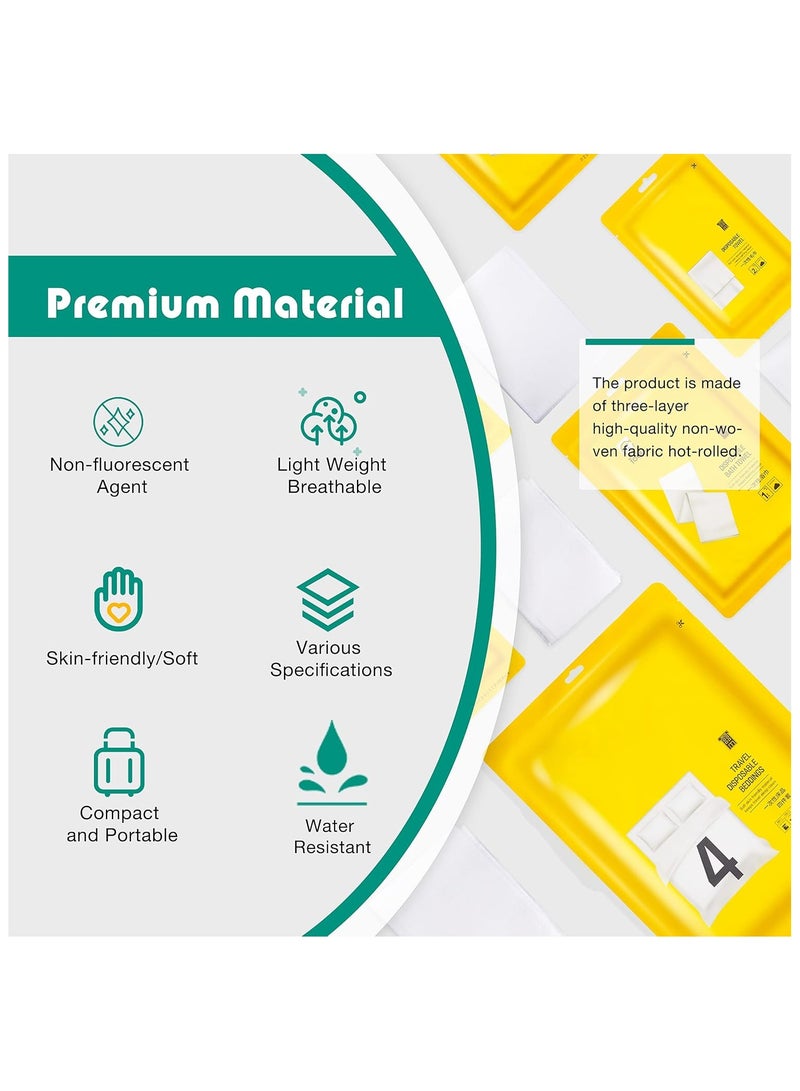 Disposable Bed Sheets for Travel, Portable Disposable Bedding Set with Bed Sheet*1/Quilt Cover*1/Pillowcases*2 Disposable Bed Sheets King Size for Travel Business Trip Camping Hotel. - Image 3