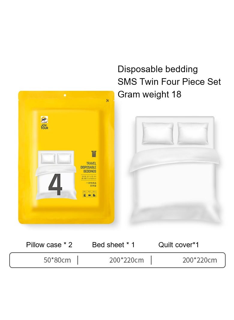 Disposable Bed Sheets for Travel, Portable Disposable Bedding Set with Bed Sheet*1/Quilt Cover*1/Pillowcases*2 Disposable Bed Sheets King Size for Travel Business Trip Camping Hotel. - Image 4