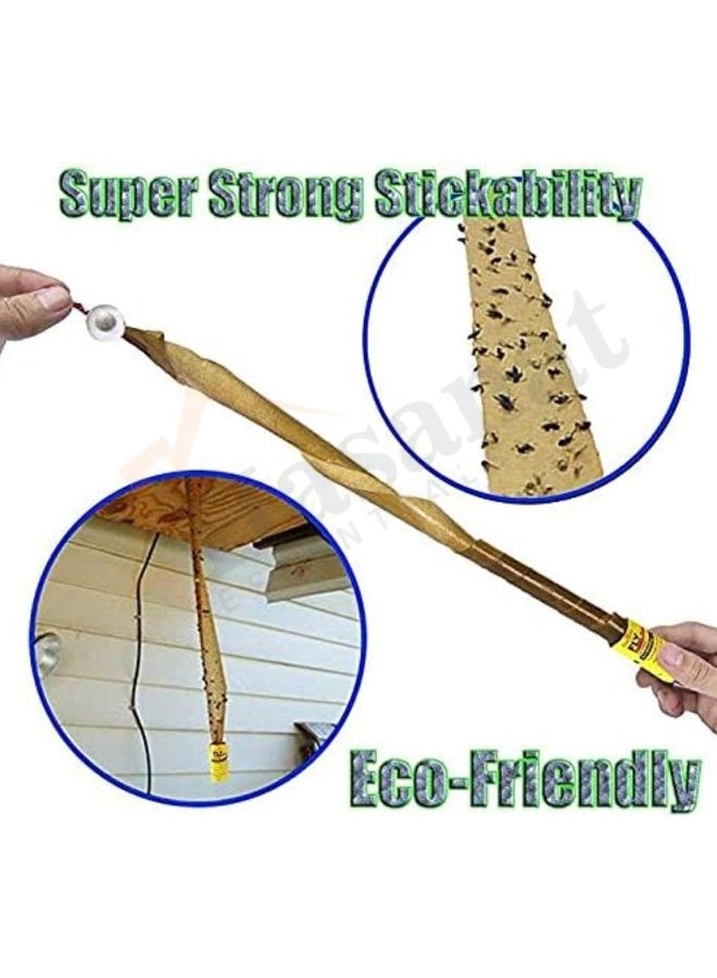 HASANAT ESSENTIALS Essentials Sticky Fly Pest Catcher Ribbon Strips Kitchen Washroom Garden Super Value 4-Rolls  - Image 3