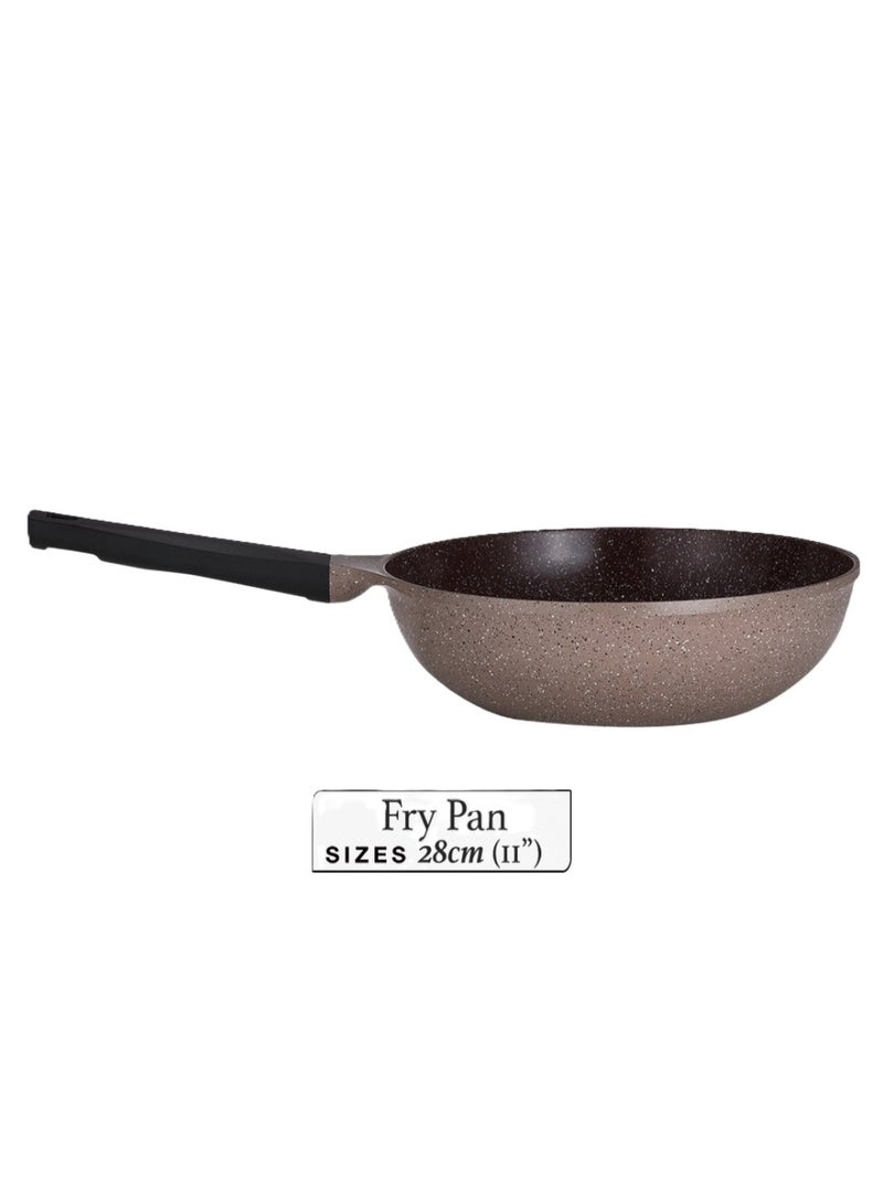 Lahoya Chocolate Marble 28cm Wok – Premium Nonstick Wok Pan with Granite Finish