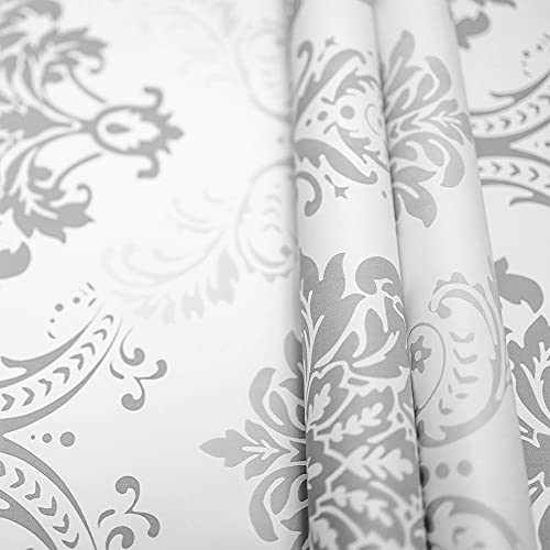 Wollzo Silver Flower Self Adhesive Wallpaper(Multicolour, 45 x 500 cm) - Image 2