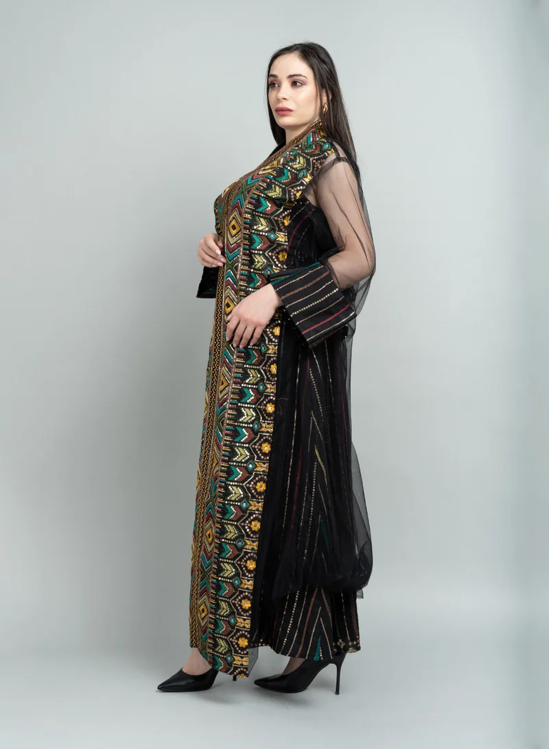 IKKXA Kuwaiti Jalabiya IK1604 Black