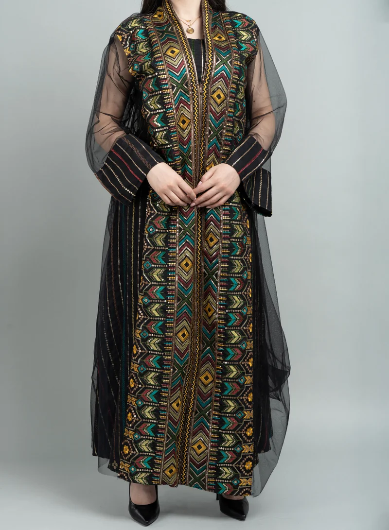 IKKXA Kuwaiti Jalabiya IK1604 Black