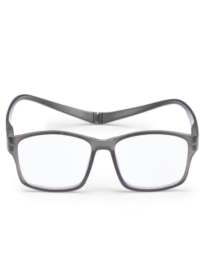 AEC OGFlex2 Magnetic Neck Resting Reading Glasses | Blue Light Blocking Spectacles | Portable Unisex Eyewear for Men & Women | (Grey, +1.25) - Image 2