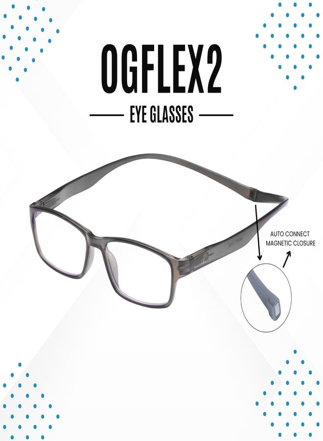 AEC OGFlex2 Magnetic Neck Resting Reading Glasses | Blue Light Blocking Spectacles | Portable Unisex Eyewear for Men & Women | (Grey, +1.25) - Image 5