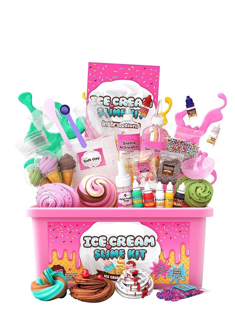 Slime Making Kit for Girls and Boys Slime Making Kit for Girls and Boys Glow in the Dark Slime Kit for Kids Non-Sticky Soft Scented Cloud Slime Making Kit Art Crafts Stress Relief Squeeze Toys Stress Relief Toys  - Image 1