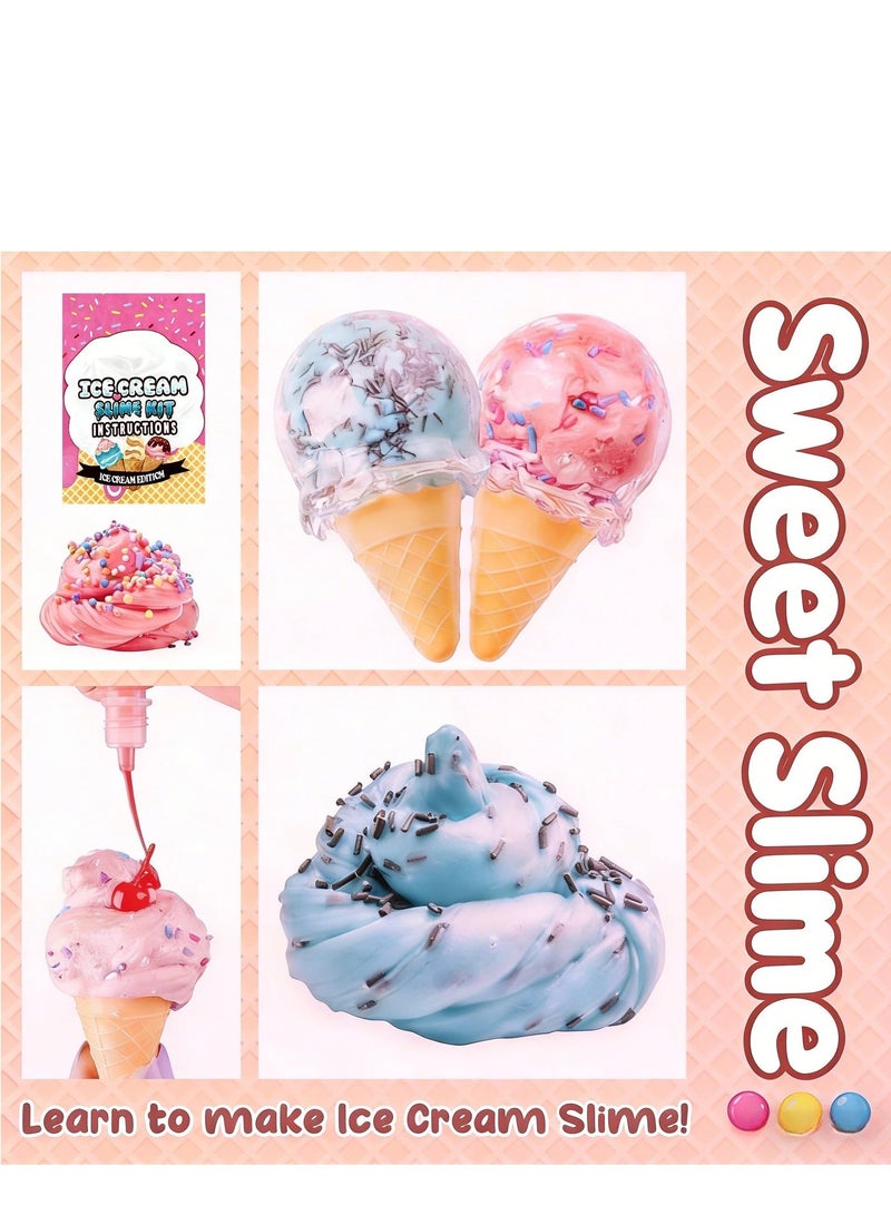 Slime Making Kit for Girls and Boys Slime Making Kit for Girls and Boys Glow in the Dark Slime Kit for Kids Non-Sticky Soft Scented Cloud Slime Making Kit Art Crafts Stress Relief Squeeze Toys Stress Relief Toys - Image 3