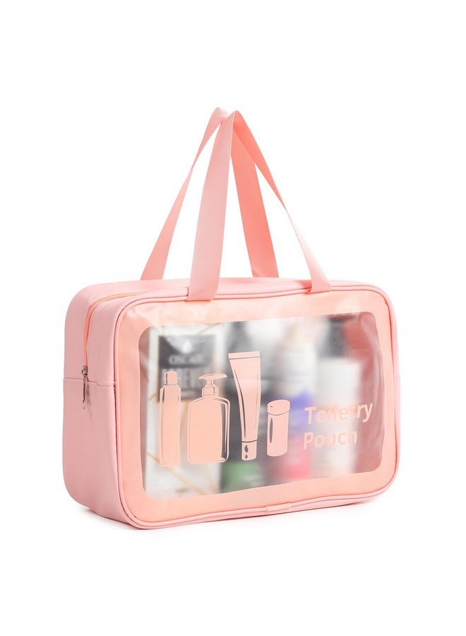 URSHIGAR Travel Makeup Pouch Set - Set of 3 Cosmetic & Toiletry Organizer Bags for Women & Girls | Portable Toiletries Kit for Makeup, Skincare, Essentials - Pink - Image 2
