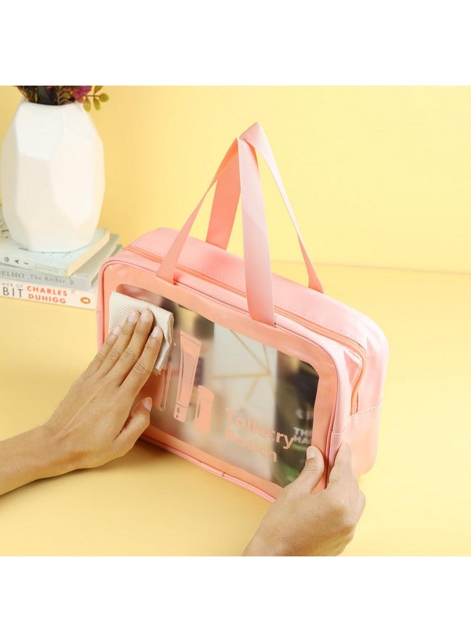 URSHIGAR Travel Makeup Pouch Set - Set of 3 Cosmetic & Toiletry Organizer Bags for Women & Girls | Portable Toiletries Kit for Makeup, Skincare, Essentials - Pink - Image 5