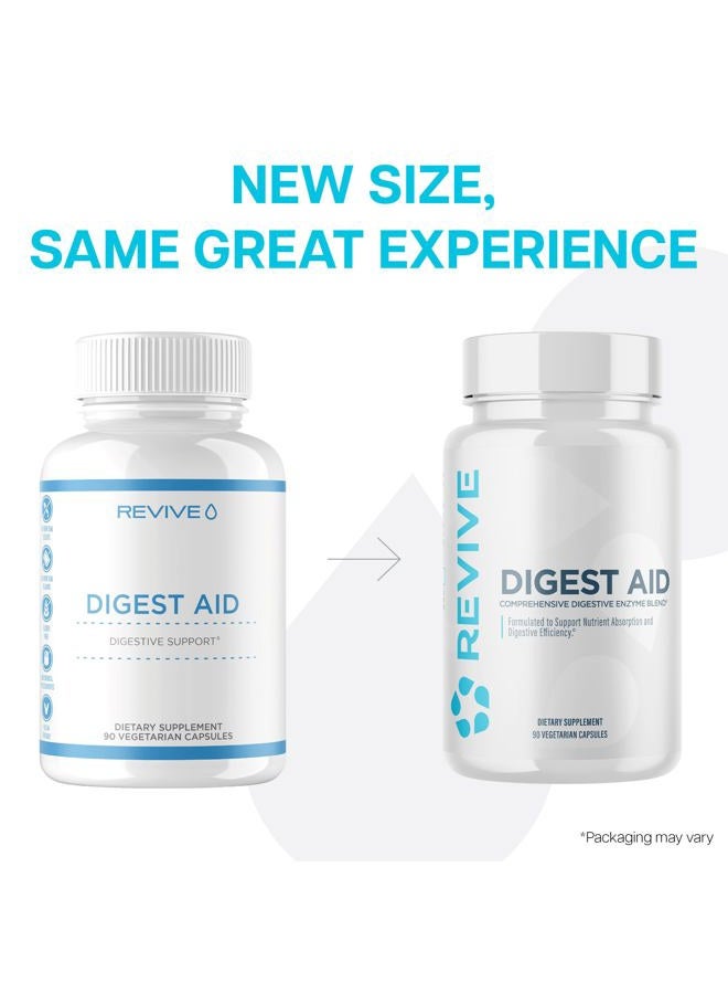 revive Digest Aid, Digestive Support Supplement for Men & Women - Comprehensive Digestive Enzyme Blend with Probiotics & Prebiotics for Gut Health & Healthy Digestion - 90 Capsules - Image 2