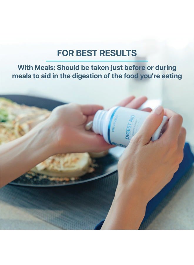 revive Digest Aid, Digestive Support Supplement for Men & Women - Comprehensive Digestive Enzyme Blend with Probiotics & Prebiotics for Gut Health & Healthy Digestion - 90 Capsules - Image 5