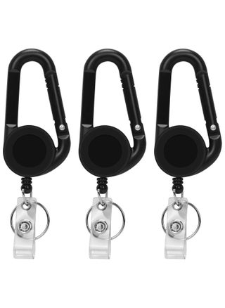 Retractable Key-Chain Badge Reel, 3 PCS Heavy Duty Retractable Key Chain, Metal Retractable Badge Holder with Belt Clip Key Ring, Used for Business Card Key Chain ID Card Badge Holder Black - pzsku/Z62402FC86DD4EF830F79Z/45/_/1684488702/9f66ff03-b5d5-4bc2-a47d-b69e7cf8f248