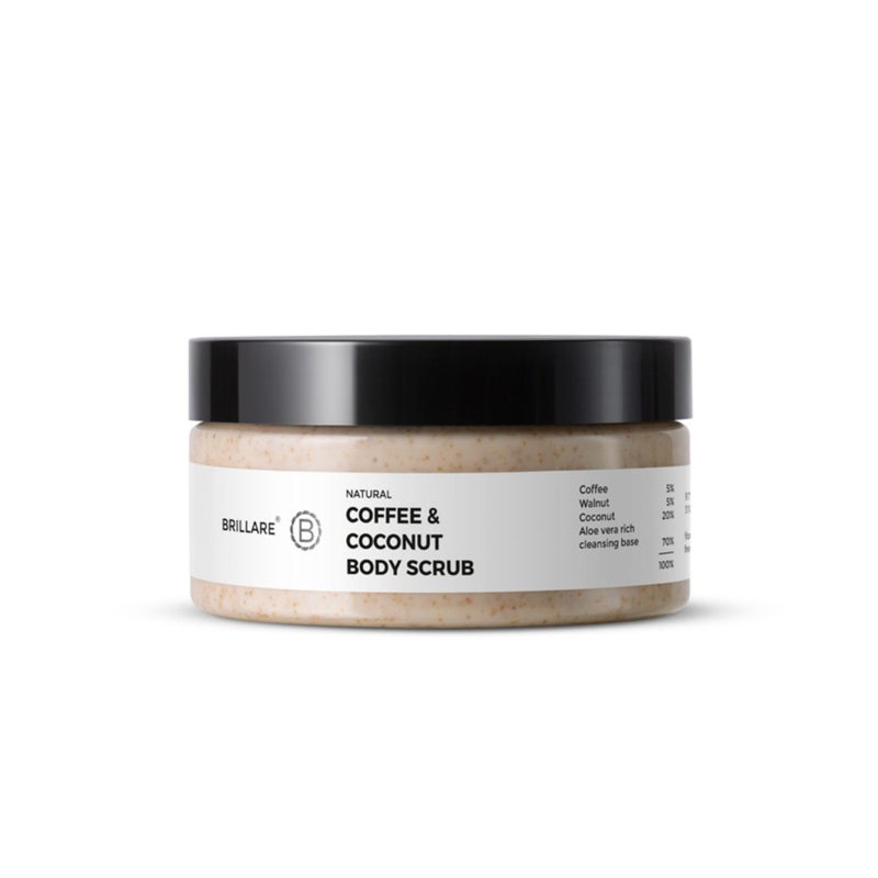 Brillare Coffee & Coconut Body Scrub Energized & Moisturised Skin - Image 1
