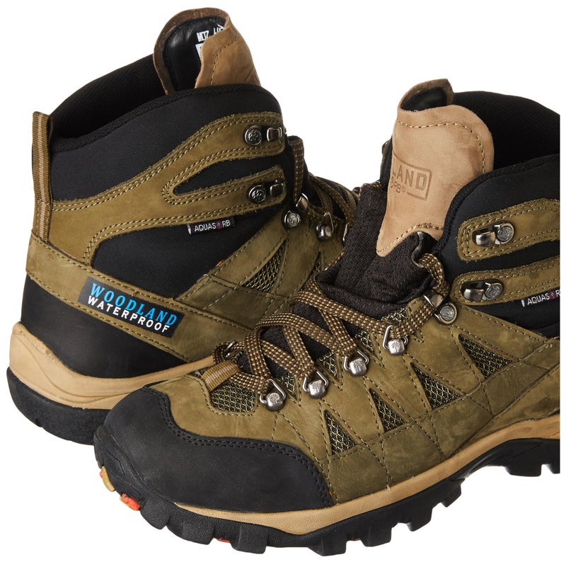 WOODLAND أحذية وودلاند الرجالية من النوبوك باللون الأخضر الزيتوني - 8 المملكة المتحدة (42EURO) (GB 4467122) - Image 3