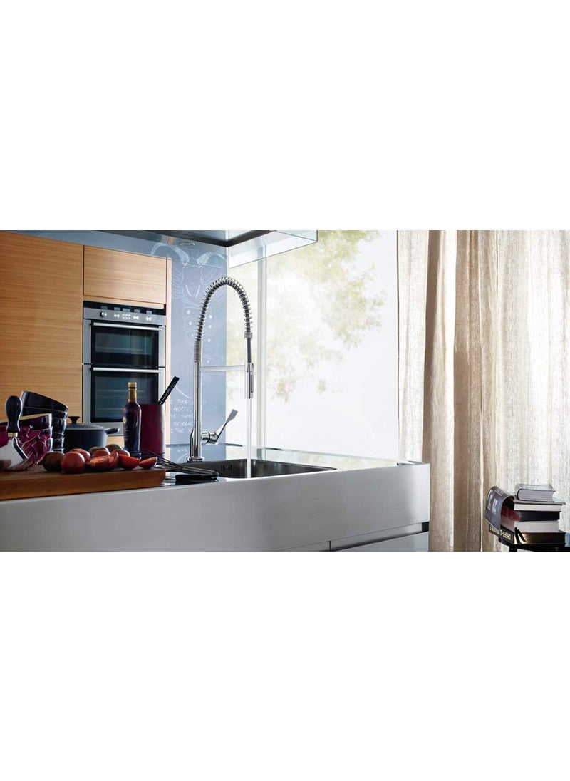 AXOR AXOR Citterio Stainless Steel Commercial Kitchen Faucet Kitchen Faucets with Pull Down Sprayer Faucet for Kitchen Sink Stainless Steel Optic 39840801 2513 x 525 x 1063 inches  - Image 5