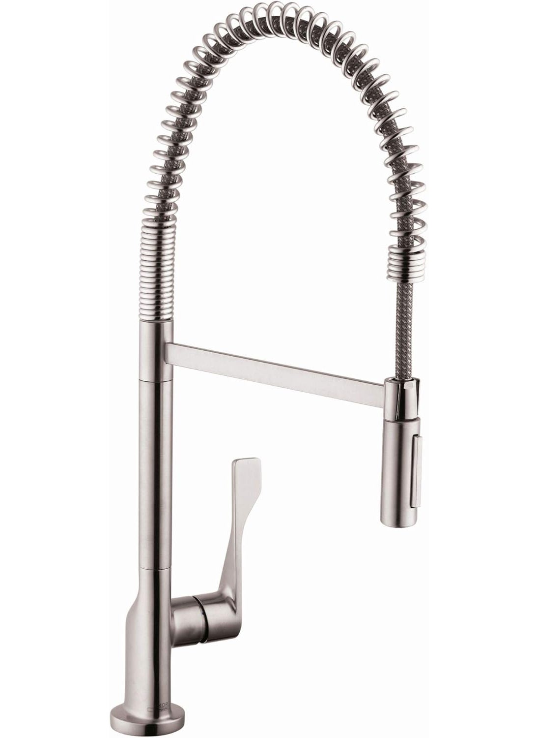 AXOR AXOR Citterio Stainless Steel Commercial Kitchen Faucet Kitchen Faucets with Pull Down Sprayer Faucet for Kitchen Sink Stainless Steel Optic 39840801 2513 x 525 x 1063 inches  - Image 1