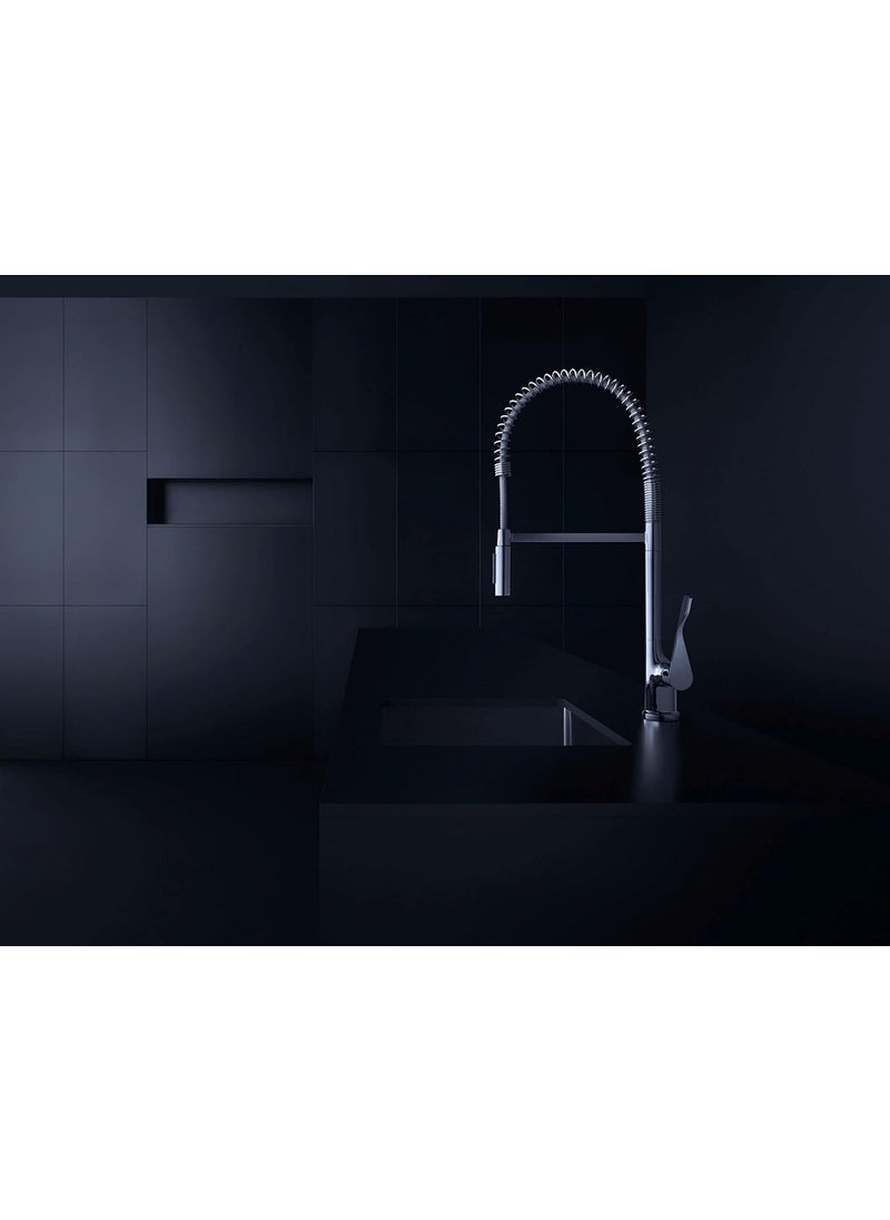 AXOR AXOR Citterio Stainless Steel Commercial Kitchen Faucet Kitchen Faucets with Pull Down Sprayer Faucet for Kitchen Sink Stainless Steel Optic 39840801 2513 x 525 x 1063 inches  - Image 4