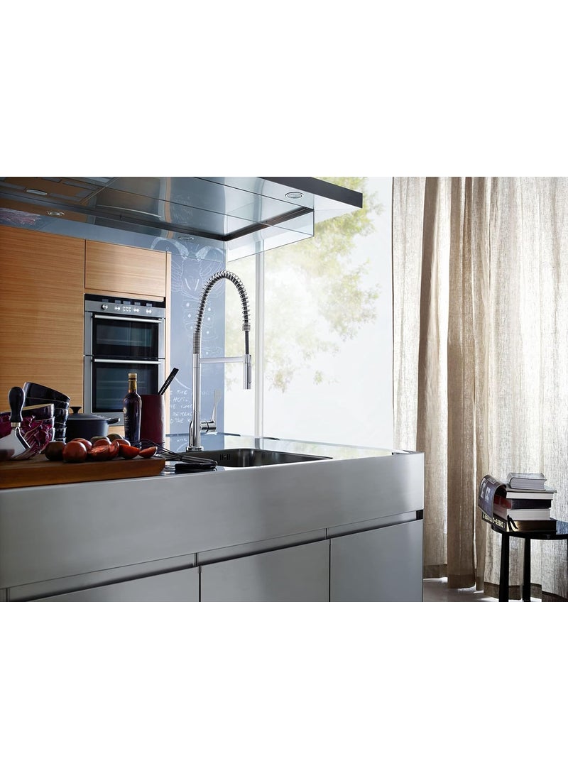 AXOR AXOR Citterio Stainless Steel Commercial Kitchen Faucet Kitchen Faucets with Pull Down Sprayer Faucet for Kitchen Sink Stainless Steel Optic 39840801 2513 x 525 x 1063 inches  - Image 2
