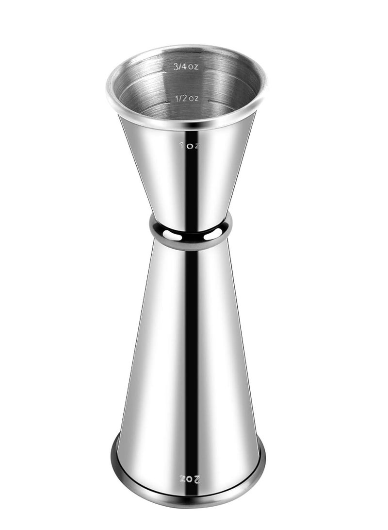 Oasisgalore 304 Stainless Steel Double Jigger, 2 OZ/1 OZ with Internal Measurements for Bartending  - Image 1