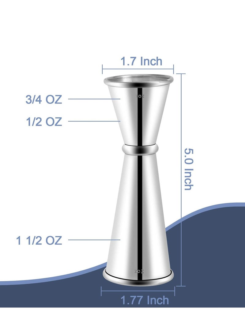 Oasisgalore 304 Stainless Steel Double Jigger, 2 OZ/1 OZ with Internal Measurements for Bartending  - Image 3