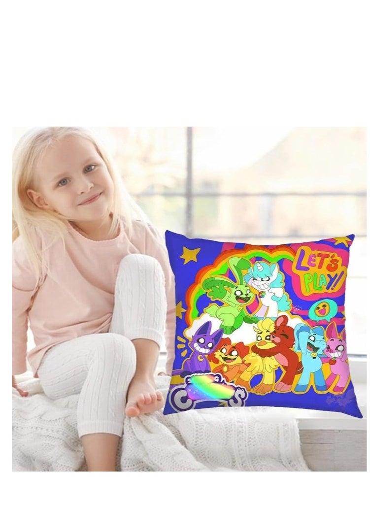 Y&D Smiling Critters Throw Pillow Covers,Case Cover Square Cushion Cover,Smiling Critters Cartoon peripheral,Animal Cushion Covers Pillow Case Cover for Sofa Car Bedroom Home Decor  - Image 2