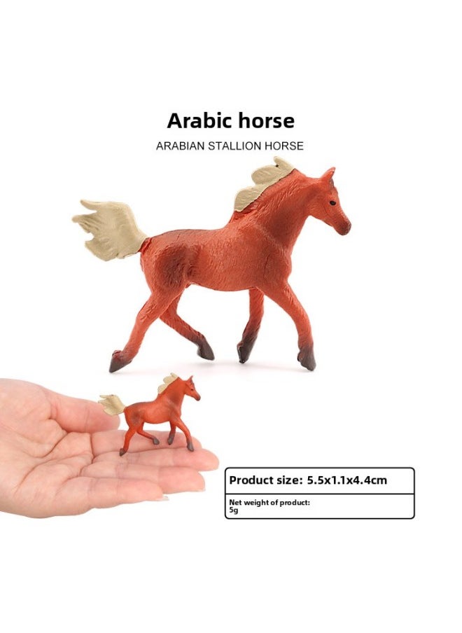 Generic - Mini Small Animal Simulation Wild Animal Model Horse Maxima Children's Toy Set Early Education Cognitive Ornaments-Color:PL127-2076 Frisian Stallion - Image 1