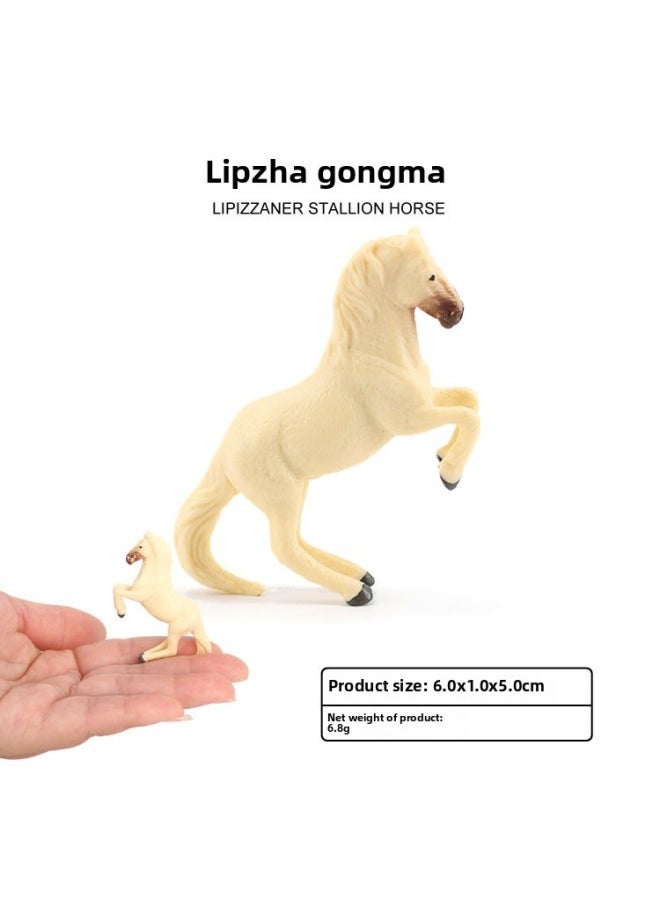 Generic - Mini Small Animal Simulation Wild Animal Model Horse Maxima Children's Toy Set Early Education Cognitive Ornaments-Color:PL127-2076 Frisian Stallion - Image 1