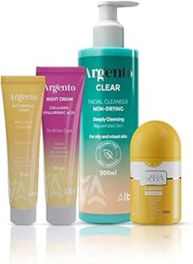 Alba Argento Clear 200Ml + Azha C Serum 30Ml + Azha Whitening 30Gm + Azha Body Lotion 25Gm