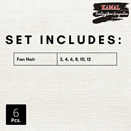 KAMAL® Artist Quality Synthetic (taklon) Hair Fan Paint Brush Set - Image 5