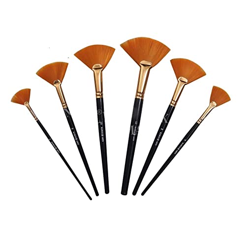 KAMAL® Artist Quality Synthetic (taklon) Hair Fan Paint Brush Set - Image 1