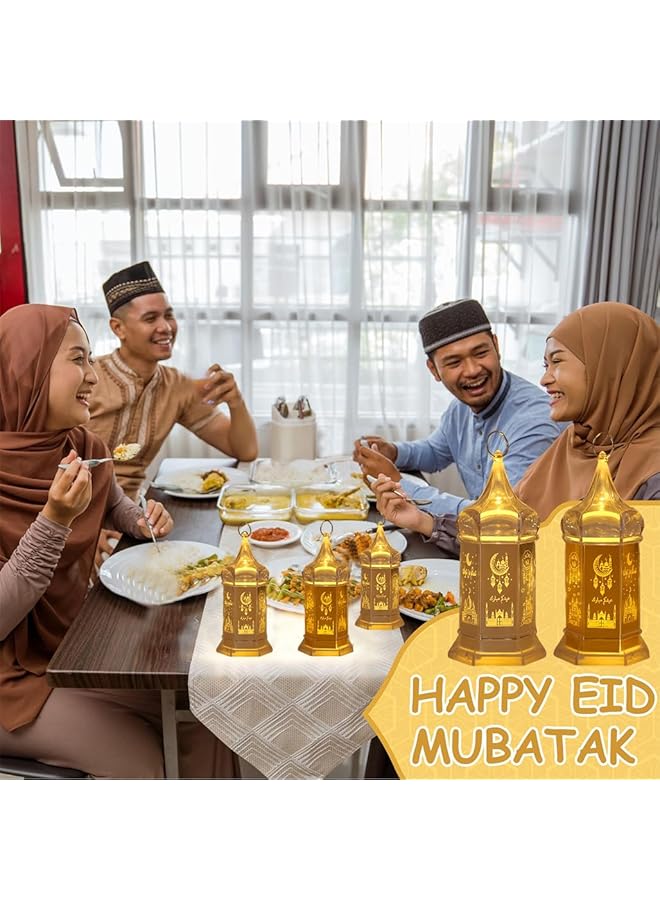 إيروريكس زينة فانوس رمضان 3 قطع من شمعة عيد مبارك مصابيح طاولة LED معلقة مصباح رمضان للمسلمين رمضان كريم زينة نجمة القمر للمنزل ديكور الحفلات الإسلامية الإسلامية - Image 5